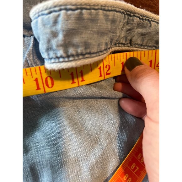 Cloth & Stone XS Blue Chambray Midi Dress W/ Pockets & Belt Summer Beach Date - Picture 6 of 8